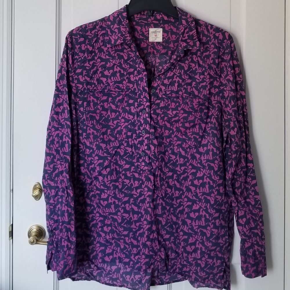 Fitted Boyfriend Print Shirt